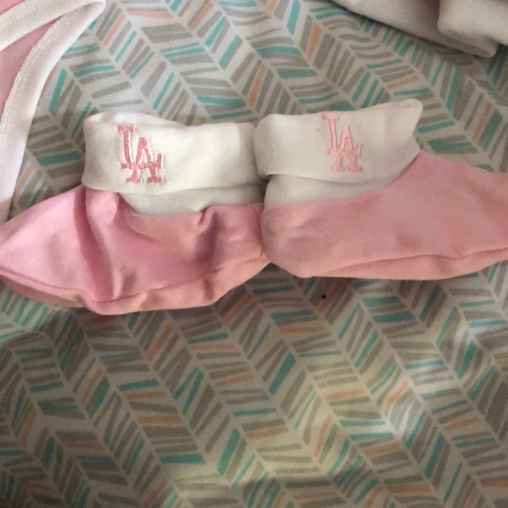 LA Dodgers baby girl set
